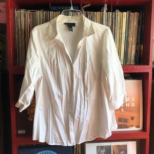Lane Bryant white cotton button down